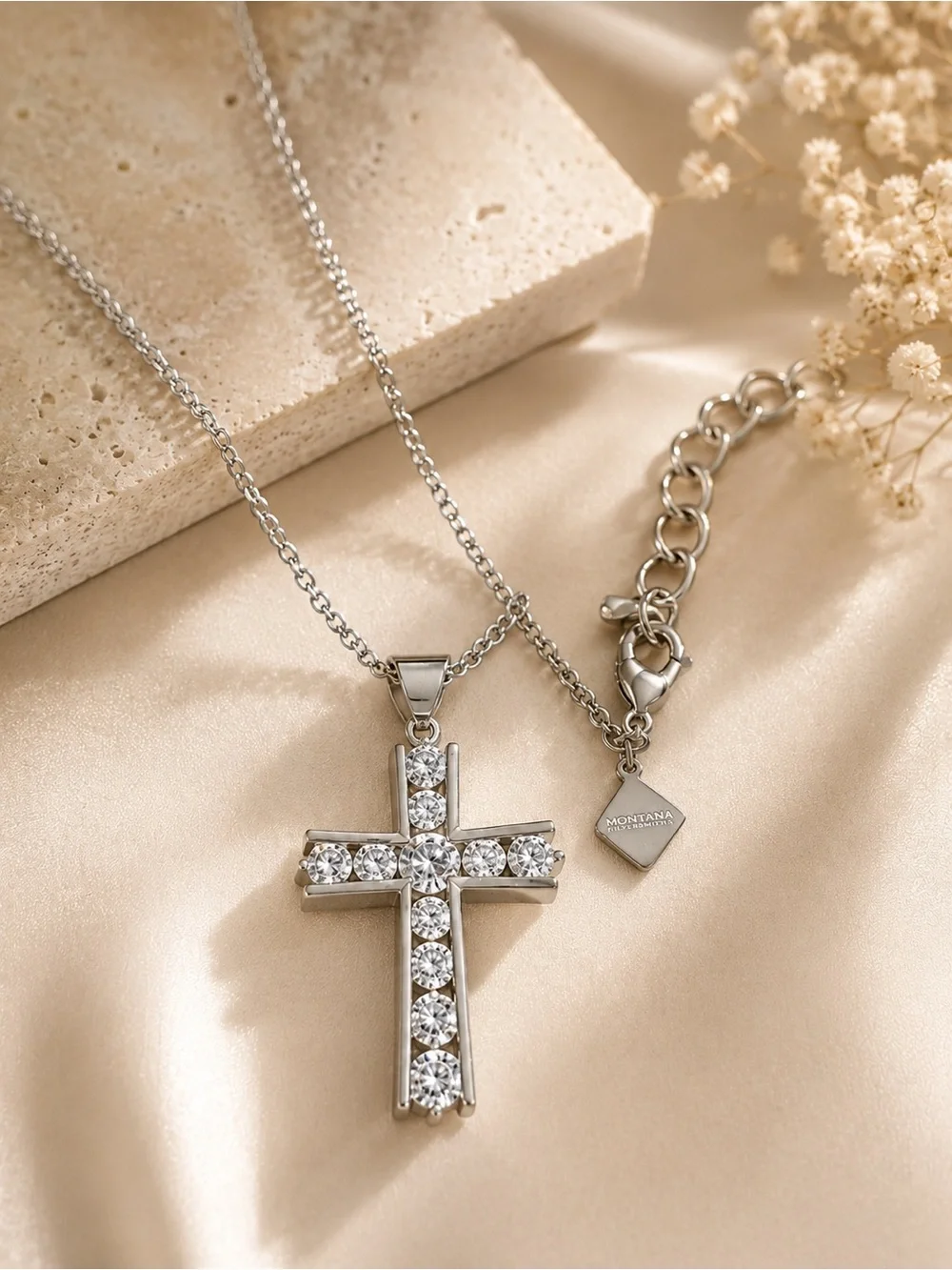 Montana Silversmiths® Round Brilliance Cross Bling Necklace NC3251